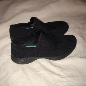 YOU by Skechers black mesh slip ons